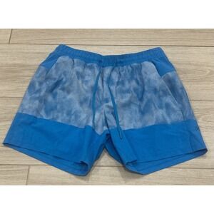 Lululemon Men's Lane Lined Medium Blue Swim Shorts 6" Inseam Swim Trunks